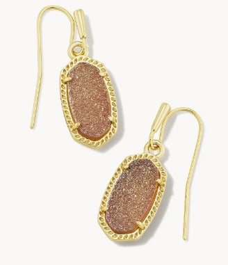 KENDRA SCOTT- Lee Gold Drop Earrings in Spice Drusy