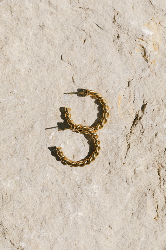 Goldie Woven Hoop - Gold