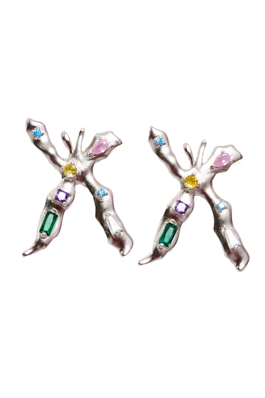 GEMSTONE MARIPOSA EARRING