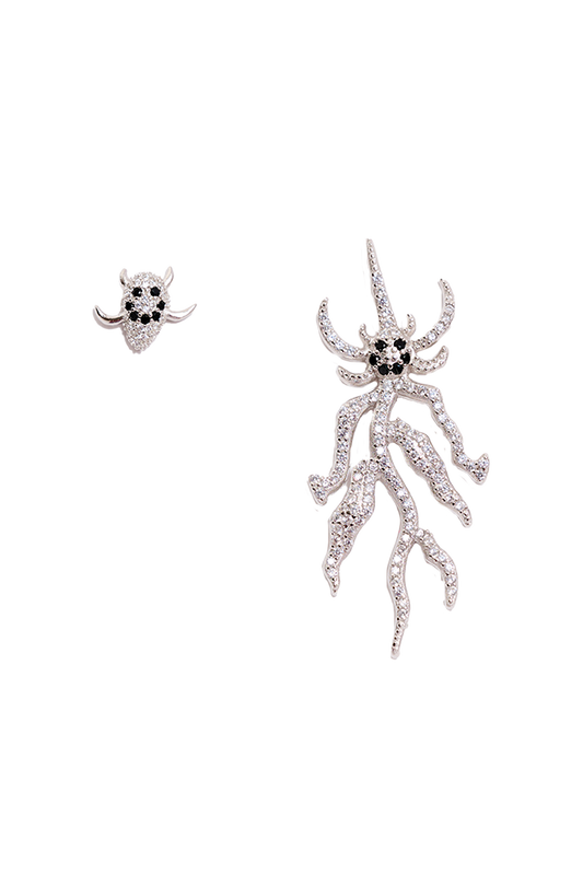 CRYSTAL SPIKE MONSTER MIX EARRING