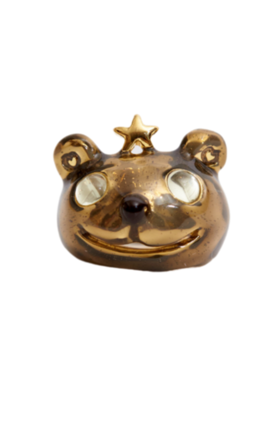 ANTIQUE GOLD PRINCESS BEAR RING