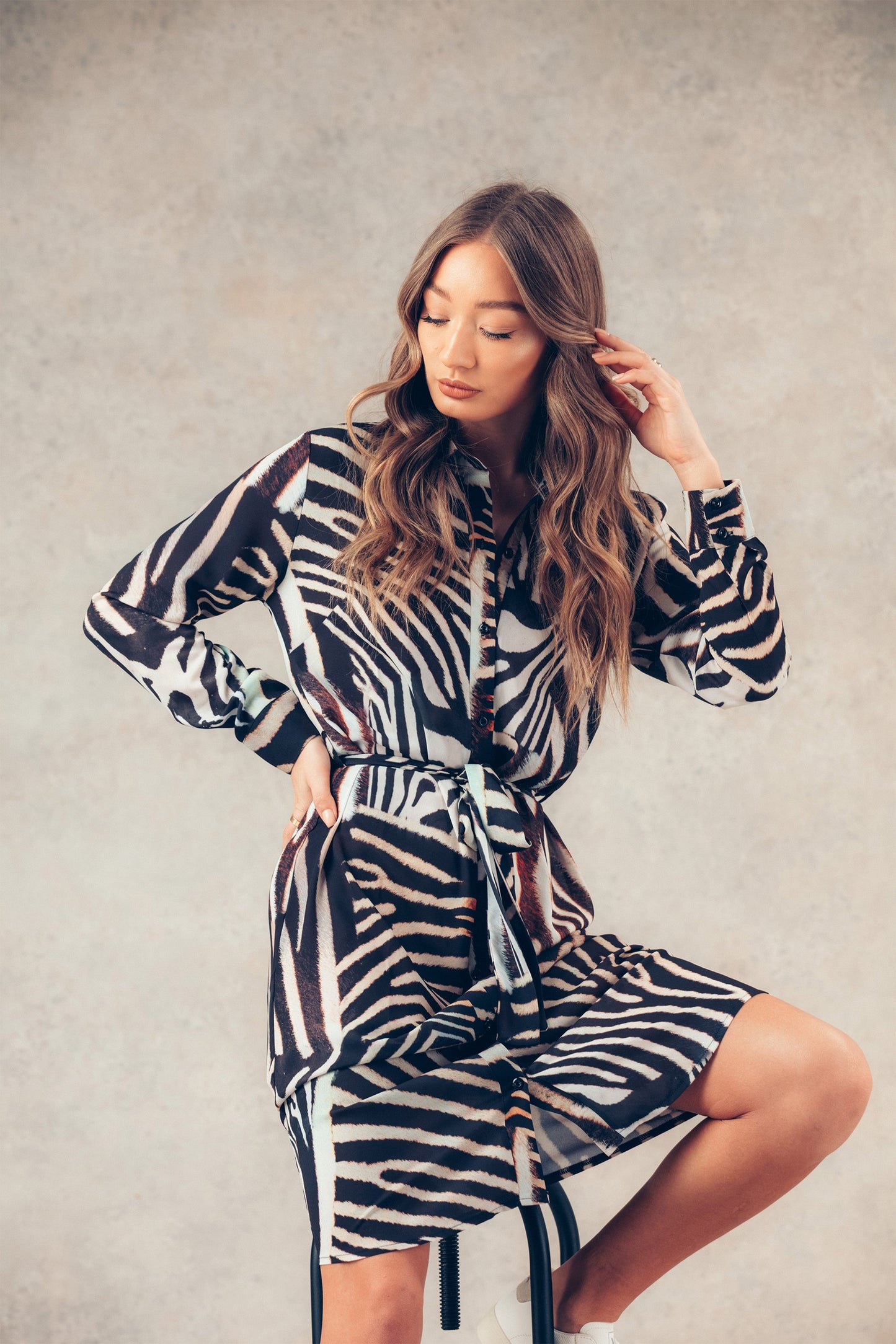 HYPE ZEBRA WOMEN'S SHIRT DRESS