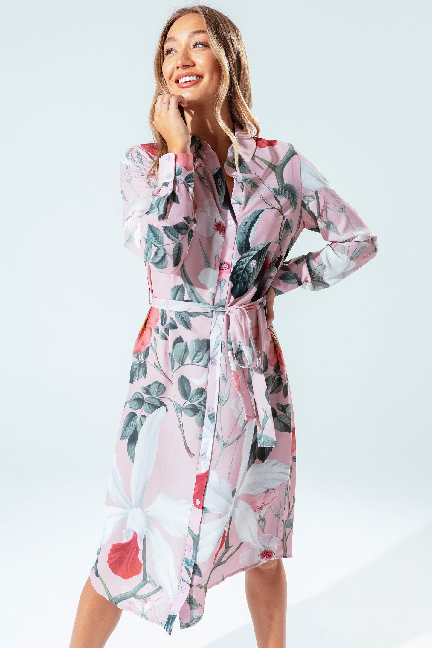 HYPE PINK BLUSH WOMEN'S SHIRT DRESS