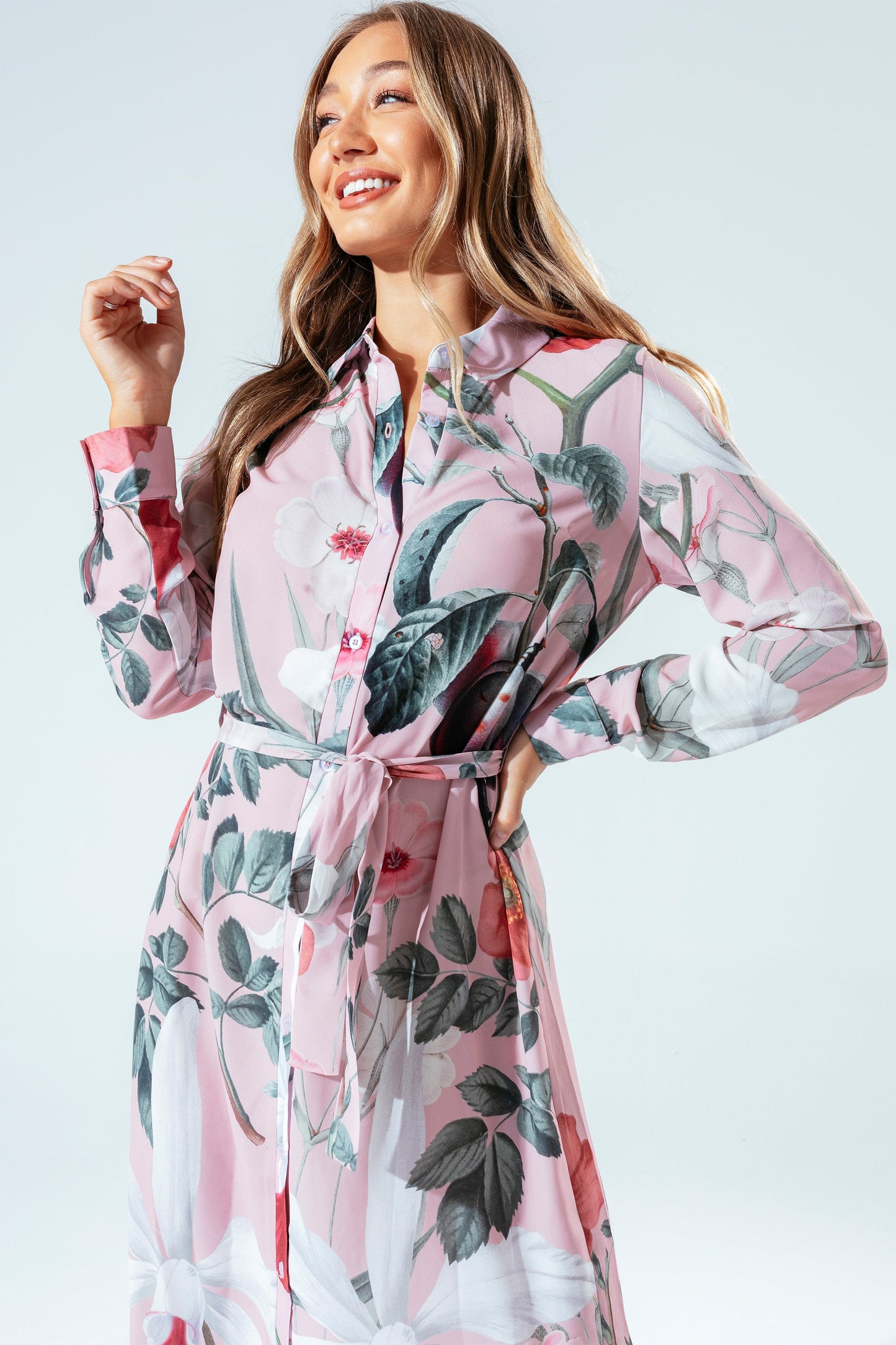HYPE PINK BLUSH WOMEN'S SHIRT DRESS