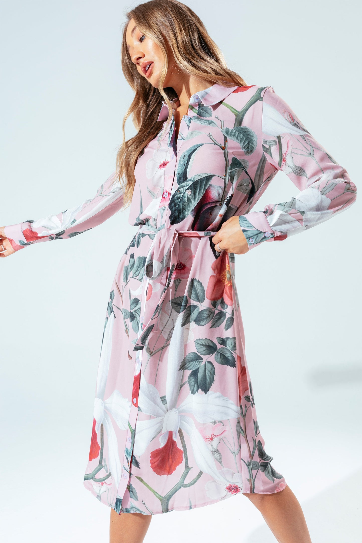 HYPE PINK BLUSH WOMEN'S SHIRT DRESS