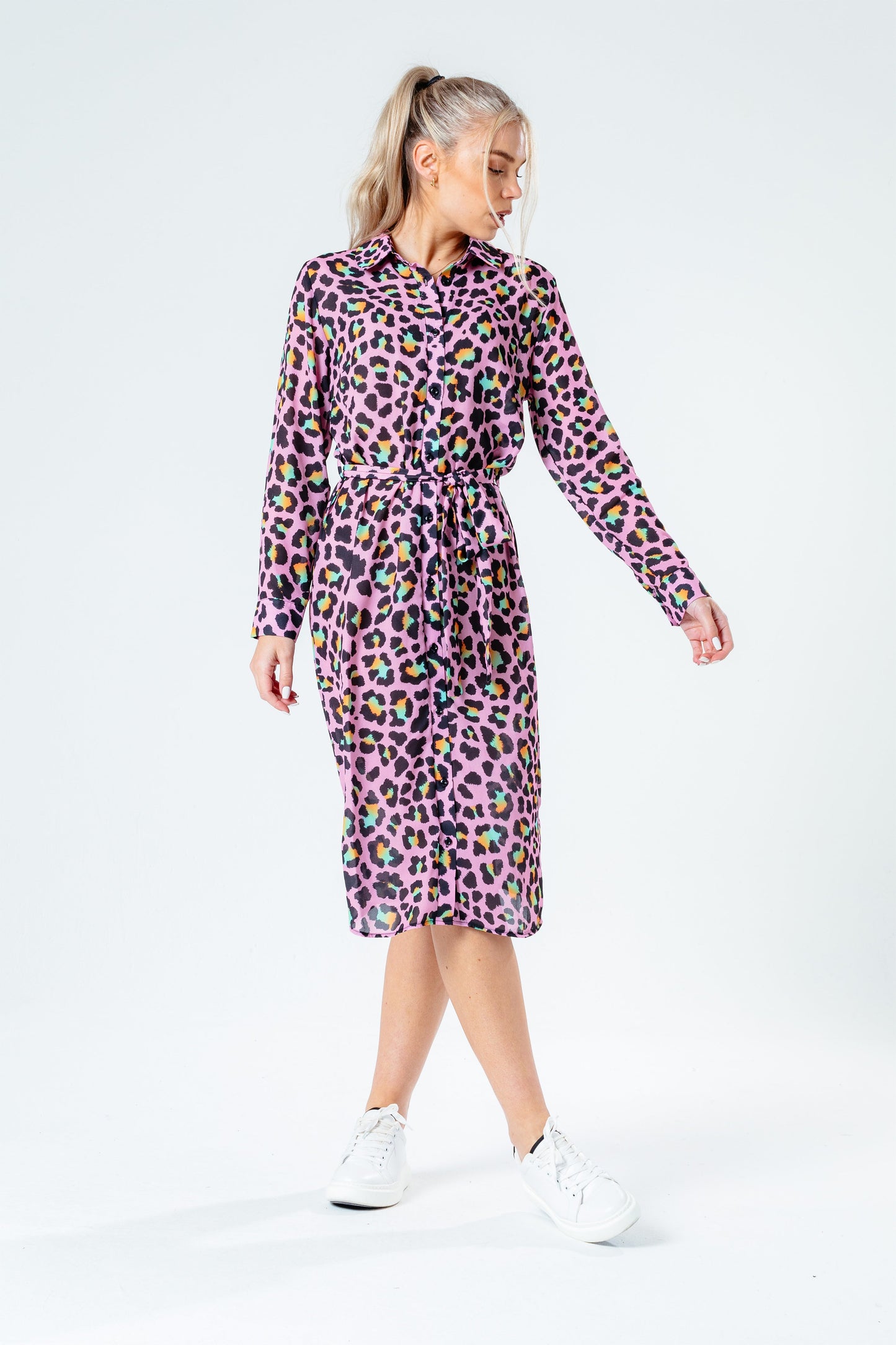 HYPE DISCO LEOPARD WOMEN'S SHIRT DRESS