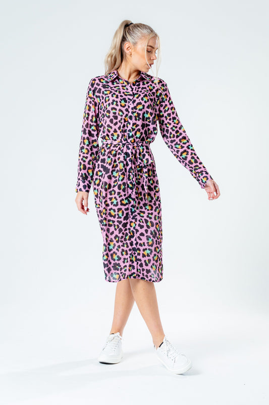 HYPE DISCO LEOPARD WOMEN'S SHIRT DRESS