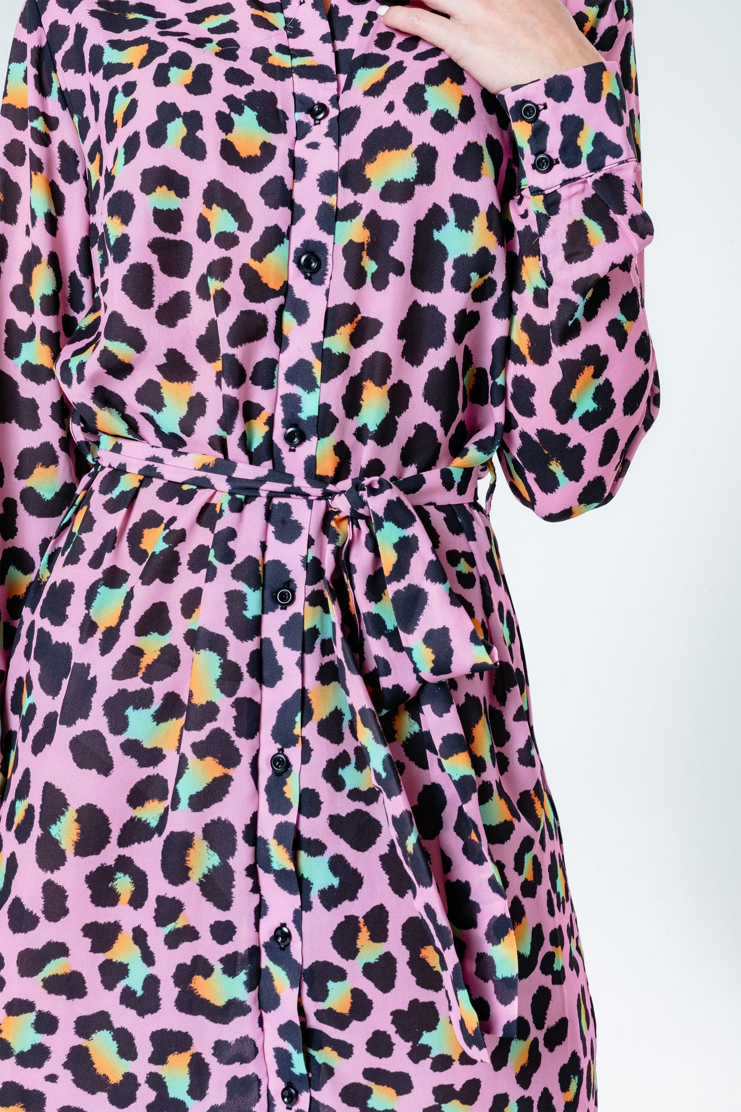 HYPE DISCO LEOPARD WOMEN'S SHIRT DRESS