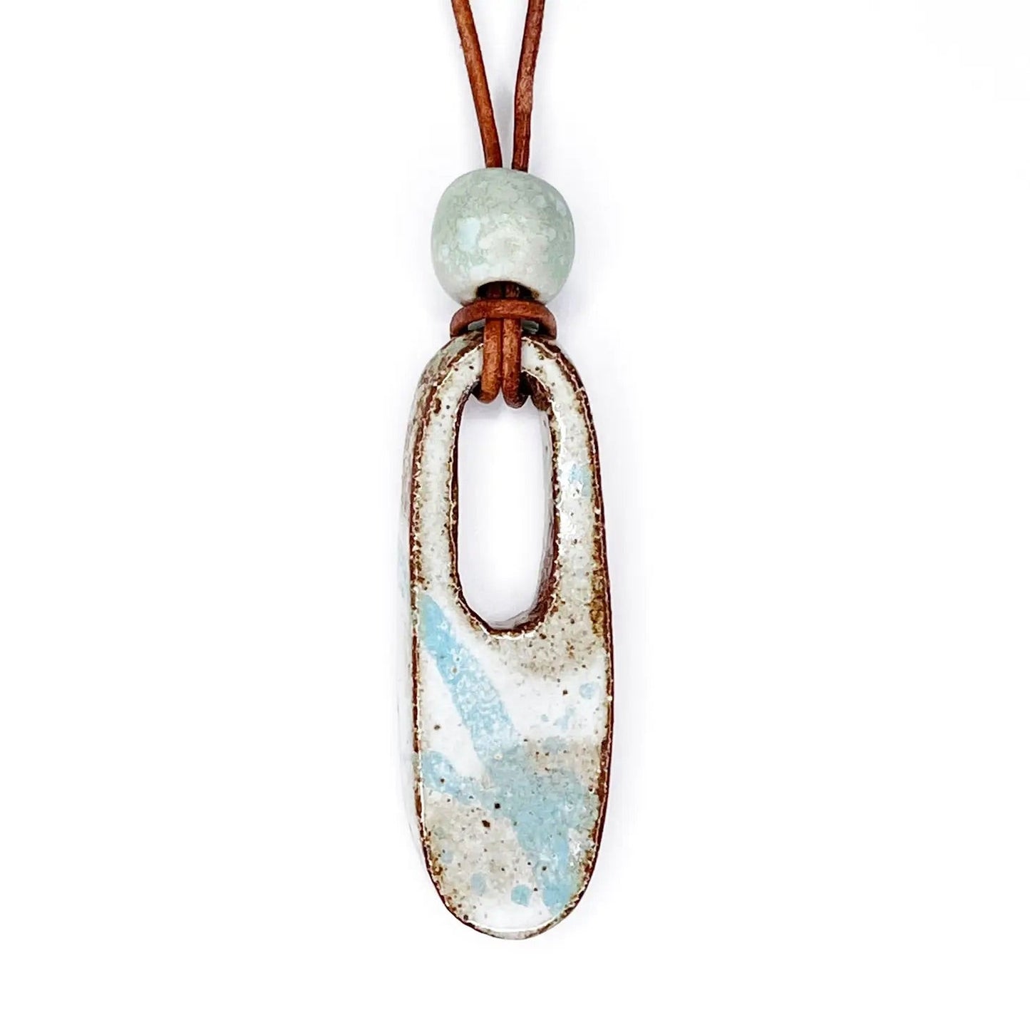 Hazy Drop Necklace: White and Blue Speckle Splatter