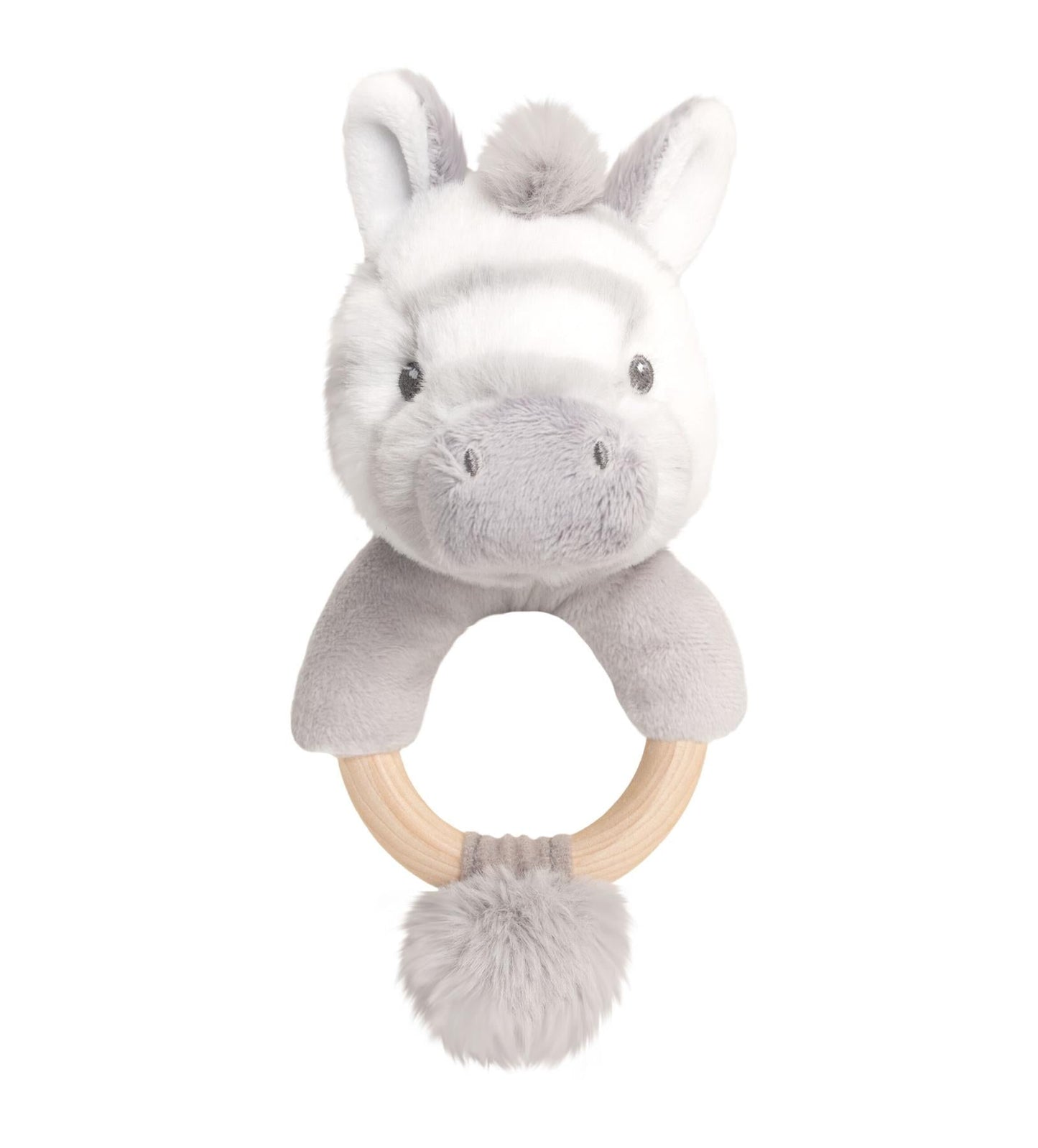Keeleco Baby Cuddle Zebra Ring Rattle 14cm