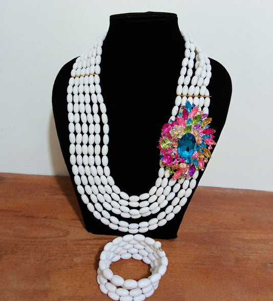 African Coral Necklace Bead Set - Bynelo