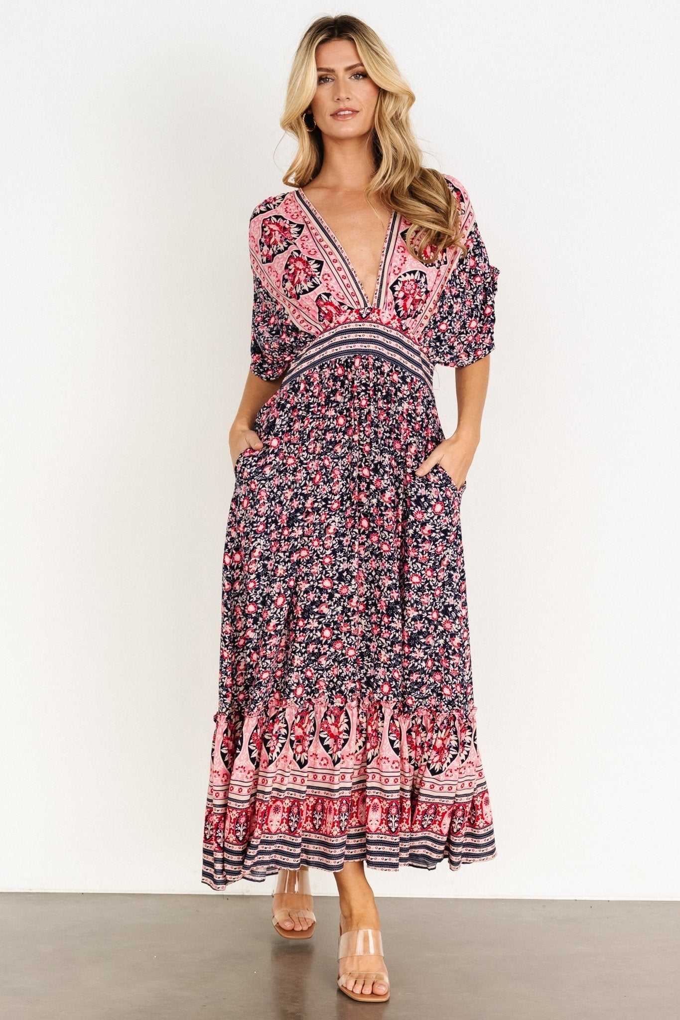 Amaris Maxi Dress | Navy Multi - Baltic Born