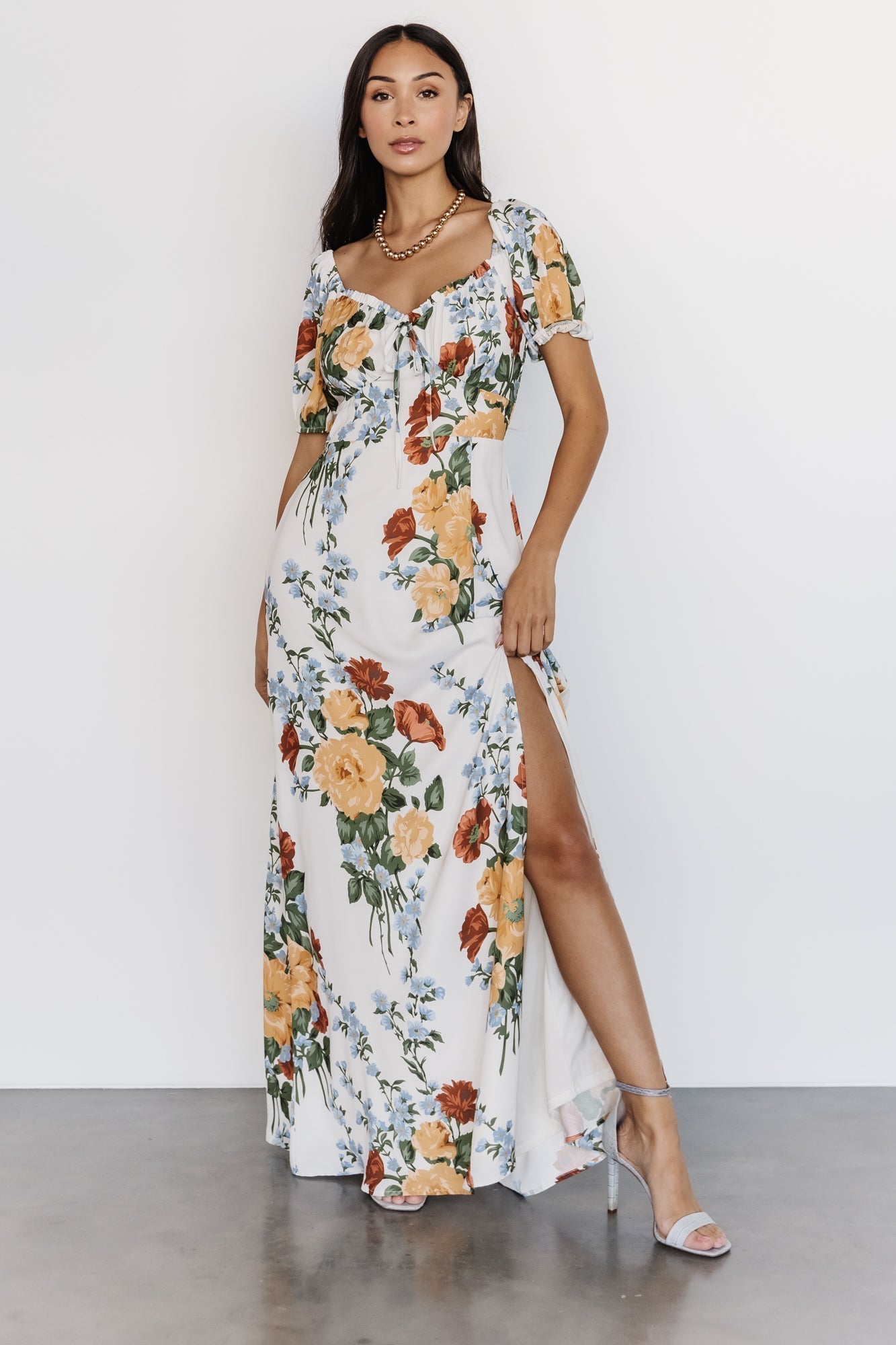 Angela Maxi Dress | Off White Multi - Baltic Born