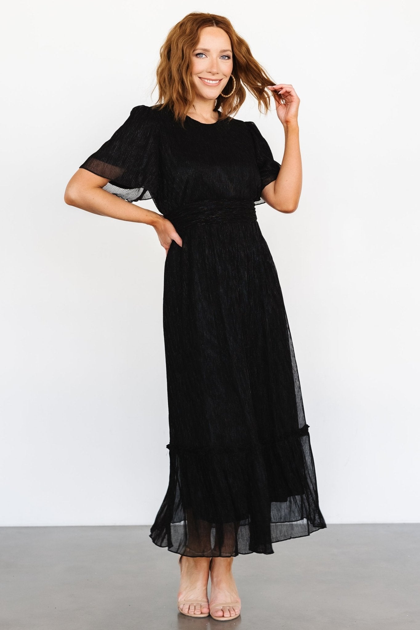 Annemarie Maxi Dress | Black Shimmer - Baltic Born