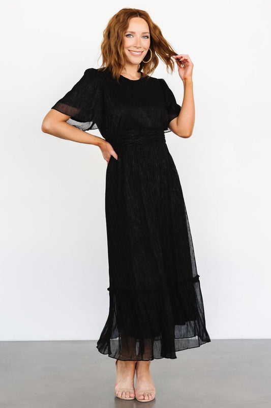 Annemarie Maxi Dress | Black Shimmer - Baltic Born