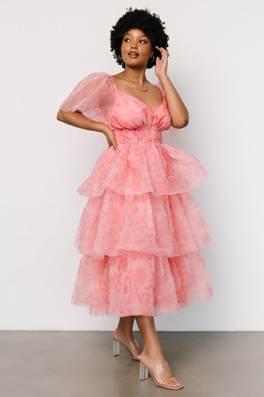 Antoinette Tulle Tiered Dress | Rose Floral - Baltic Born