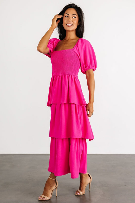 Ashbourne Tiered Dress | Hot Pink - Baltic Born