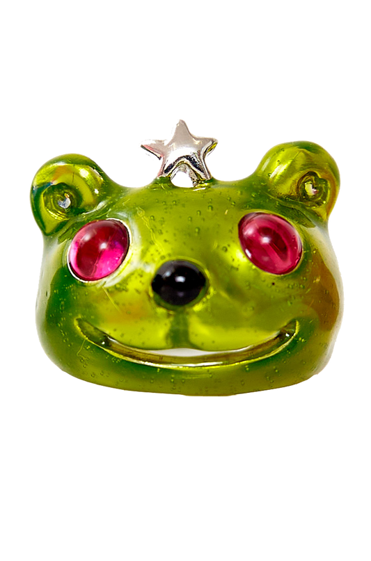 LIME GREEN PRINCESS BEAR RING