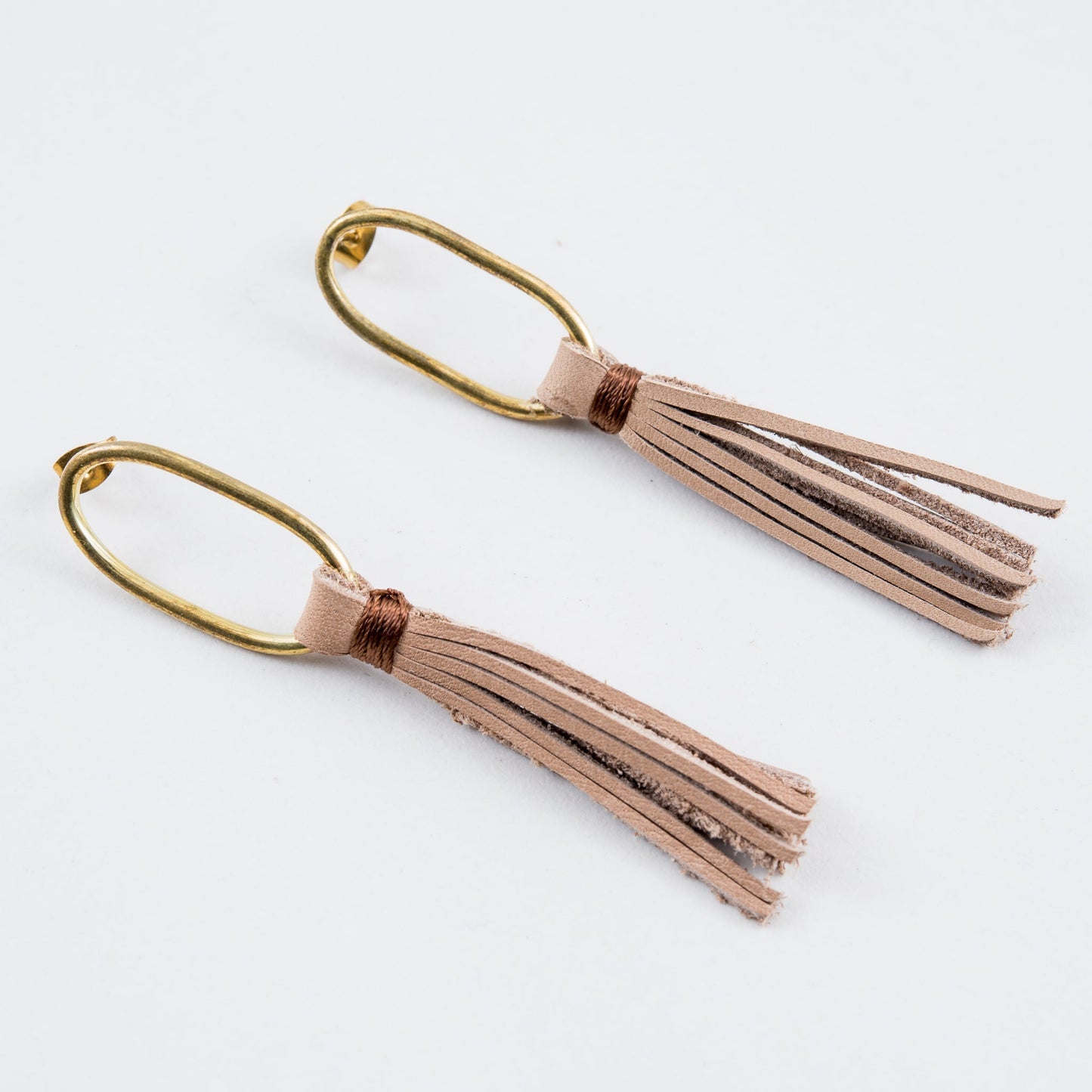 Beige Amrita Fringe Earrings