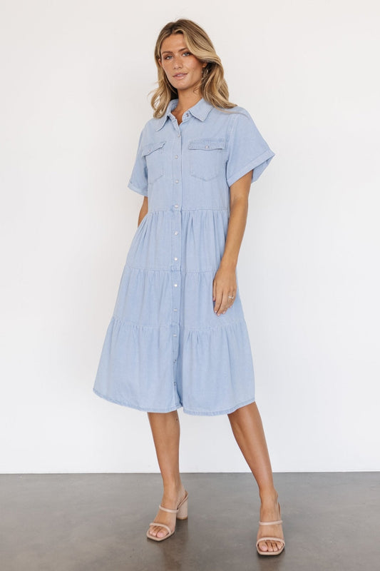 Belmont Denim Midi Dress | Denim Blue - Baltic Born