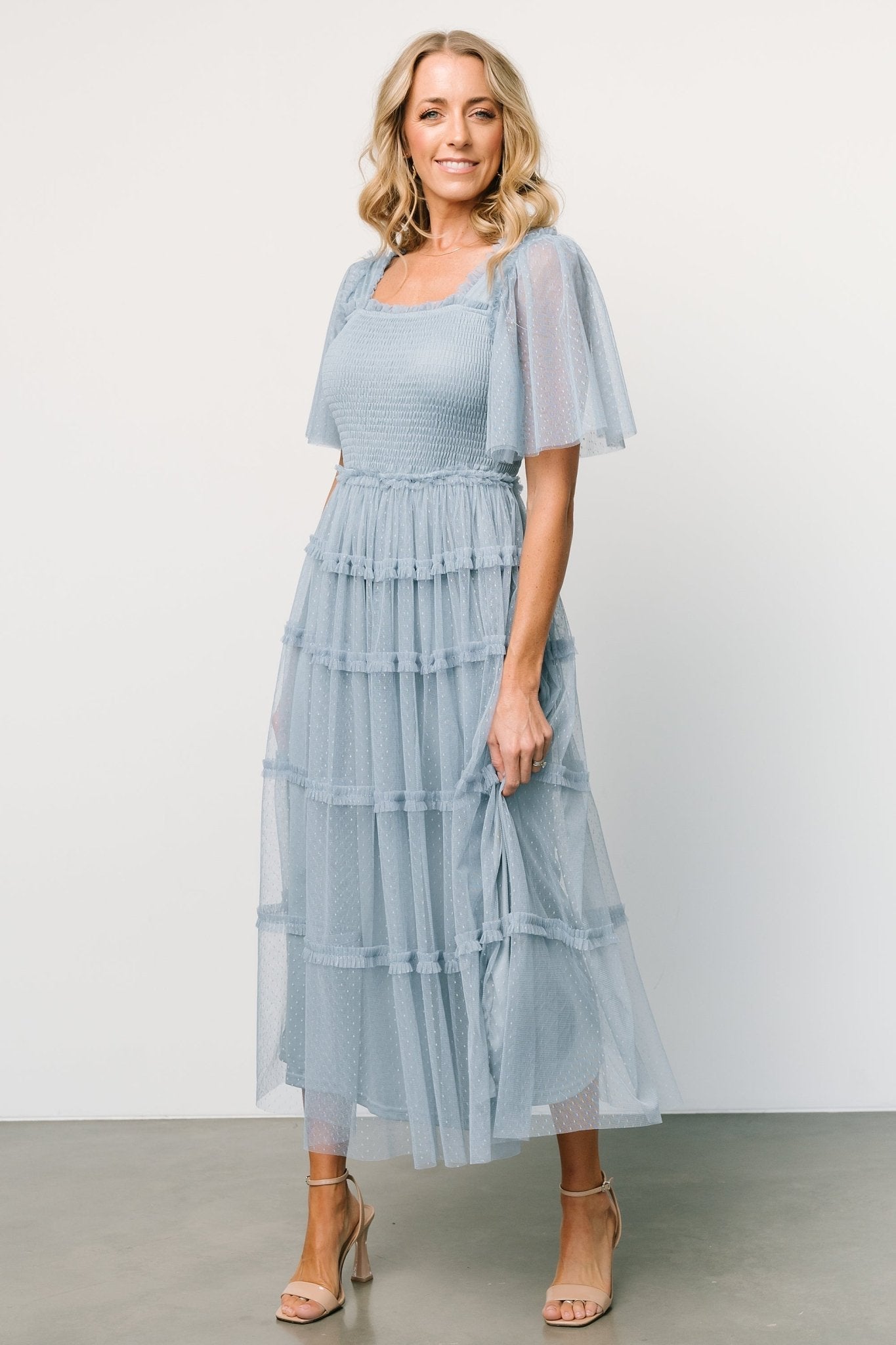 Bexley Tulle Dress | Dusty Blue - Baltic Born