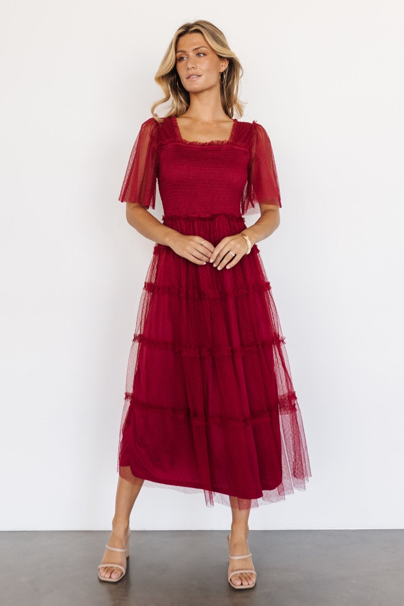 Bexley Tulle Dress | Wine - Baltic Born