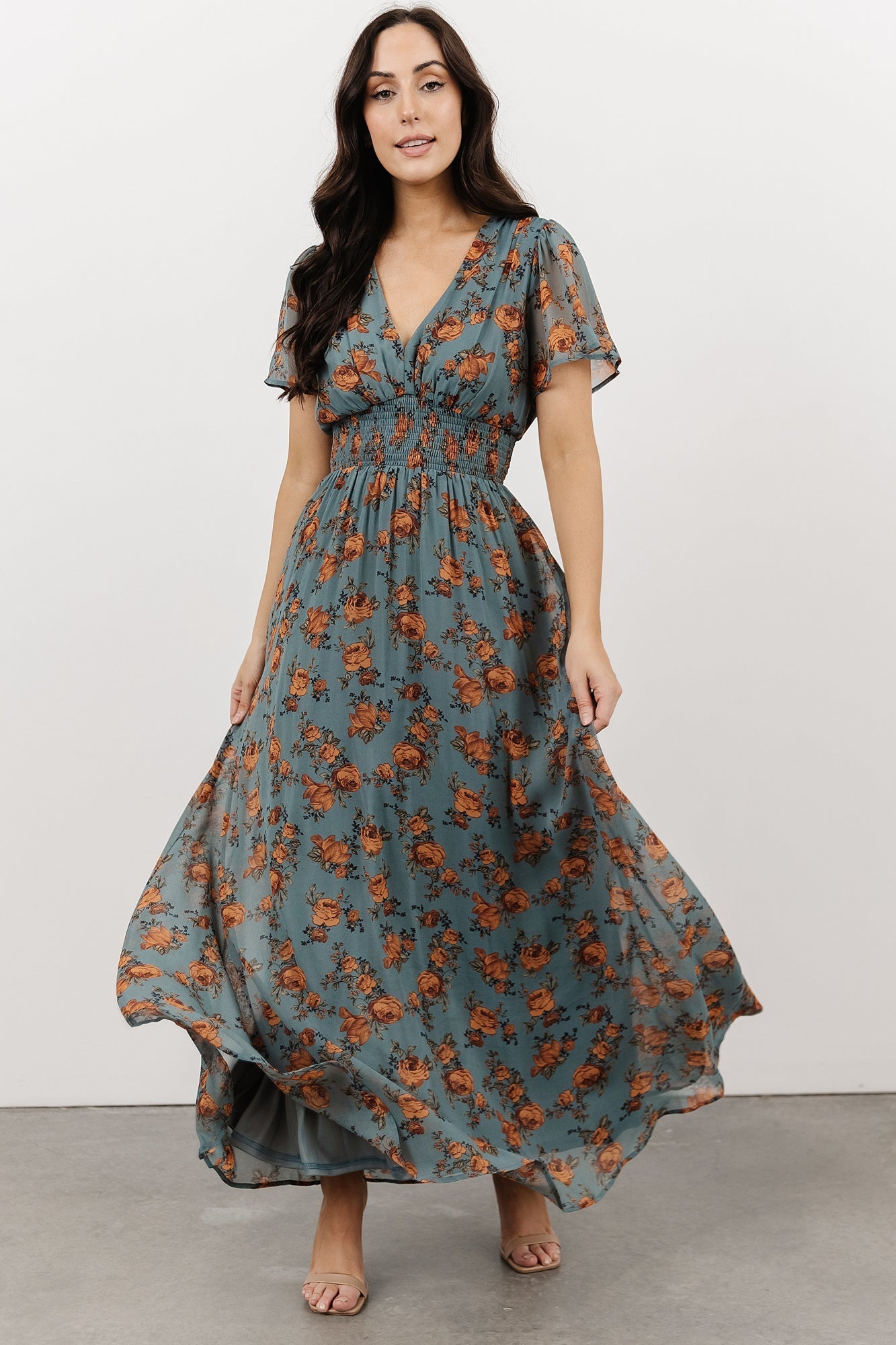 Birdie Maxi Dress | Dusty Blue Floral - Baltic Born
