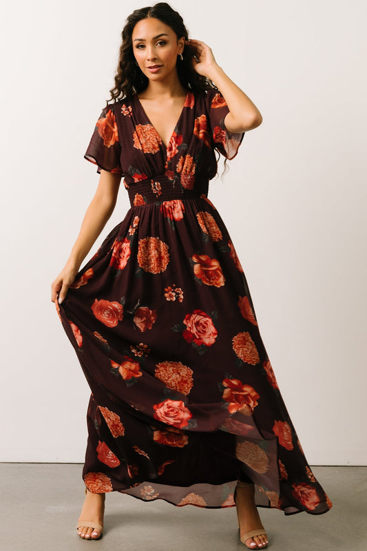Birdie Maxi Dress | Eggplant Floral - Baltic Born