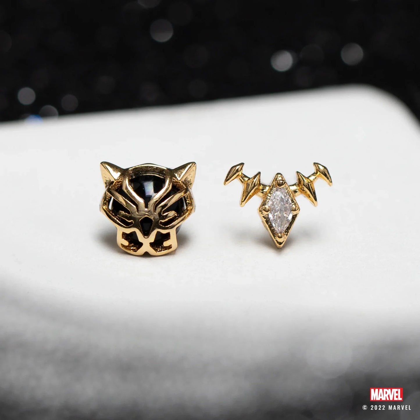 Black Panther Mask & Necklace Symbol (Marvel) Mismatch Stud Earrings