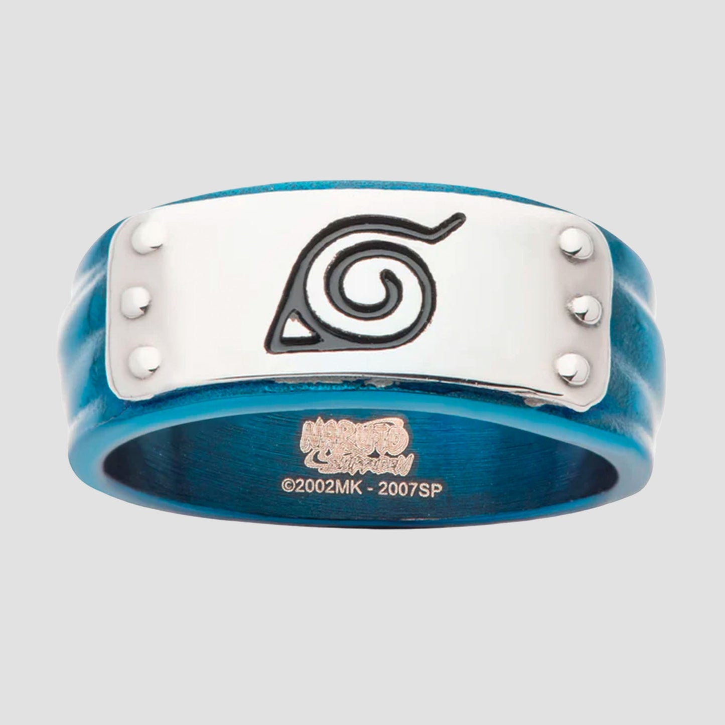 Naruto Leaf Village Blue Stainless Steel Ring