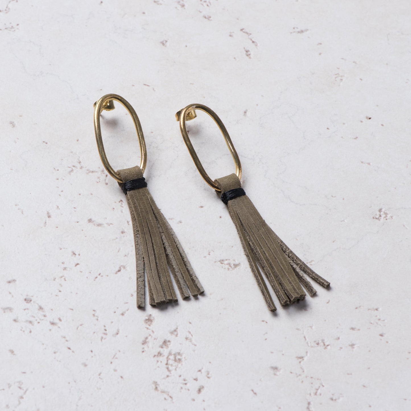 Olive Amrita Fringe Earrings