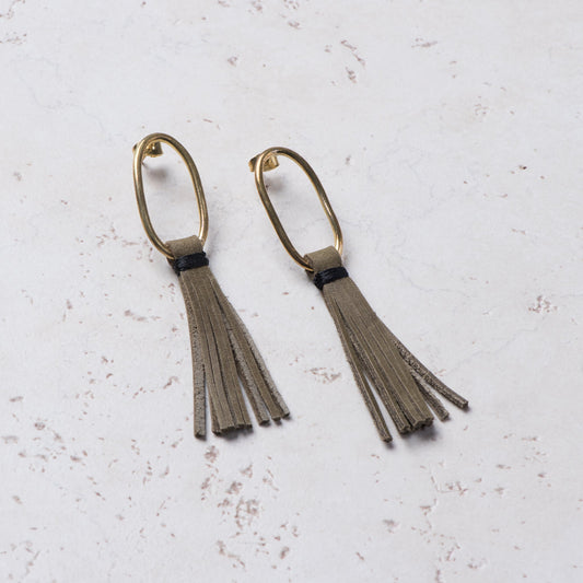 Olive Amrita Fringe Earrings