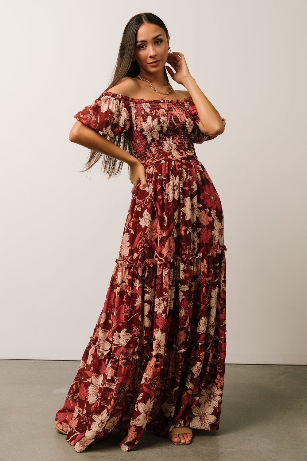 Britney Tiered Maxi Dress | Autumn Day Floral - Baltic Born