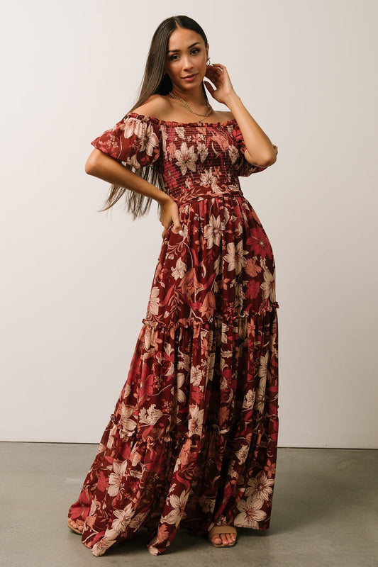 Britney Tiered Maxi Dress | Autumn Day Floral - Baltic Born