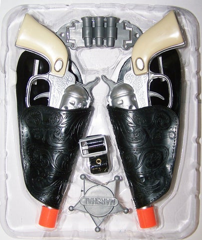 Silver Double Western Hero Set Gun Set