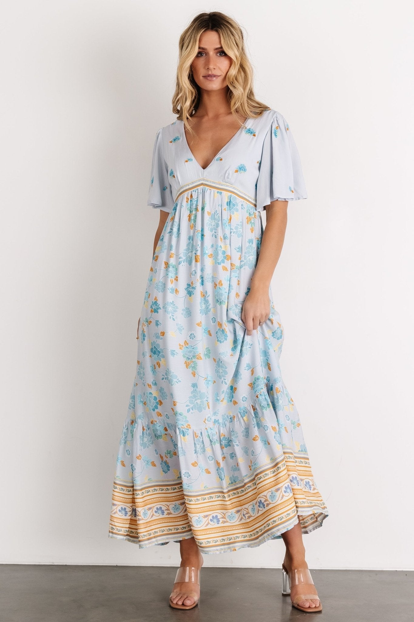 Cambria Maxi Dress | Light Blue Floral - Baltic Born