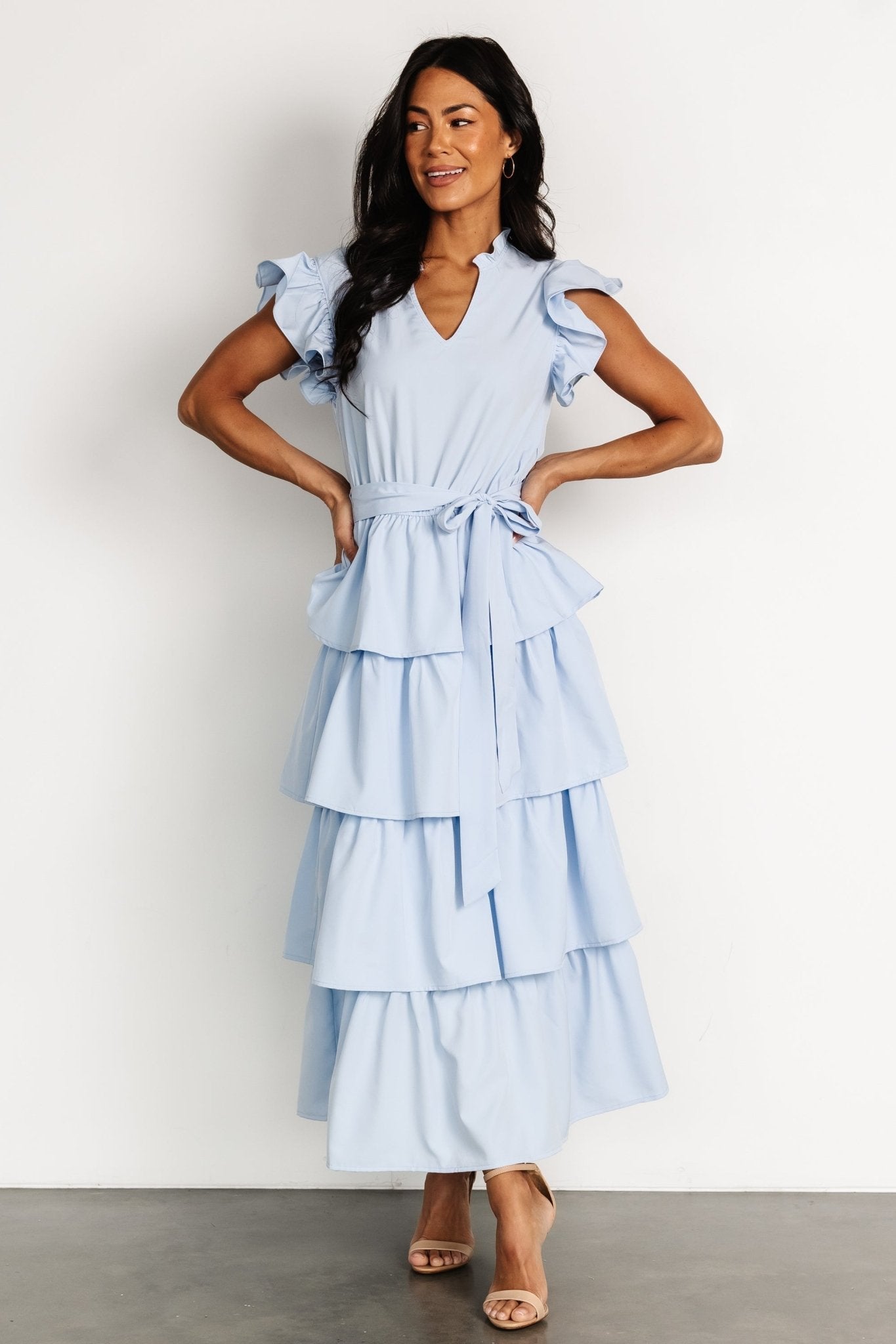 Chrysanthi Tiered Dress | Light Blue - Baltic Born