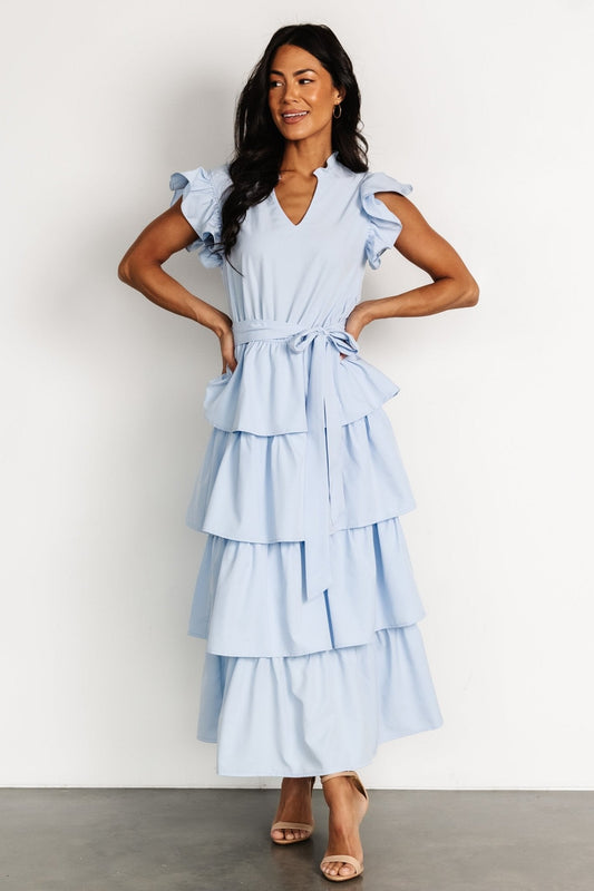 Chrysanthi Tiered Dress | Light Blue - Baltic Born