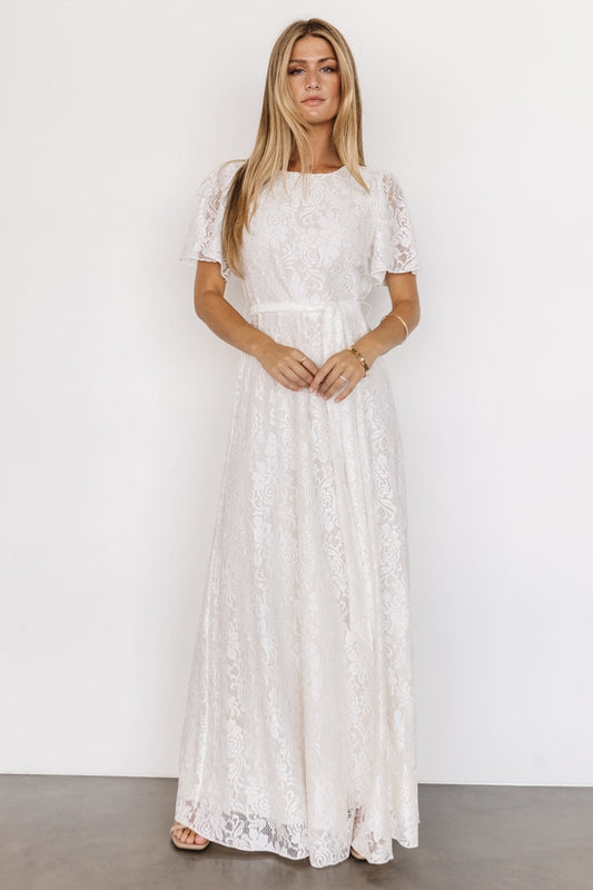 Claudia Lace Maxi Dress | Off White - Baltic Born