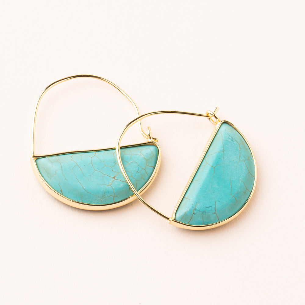 STONE PRISM HOOP EARRING -  TURQUOISE | JEWELRY