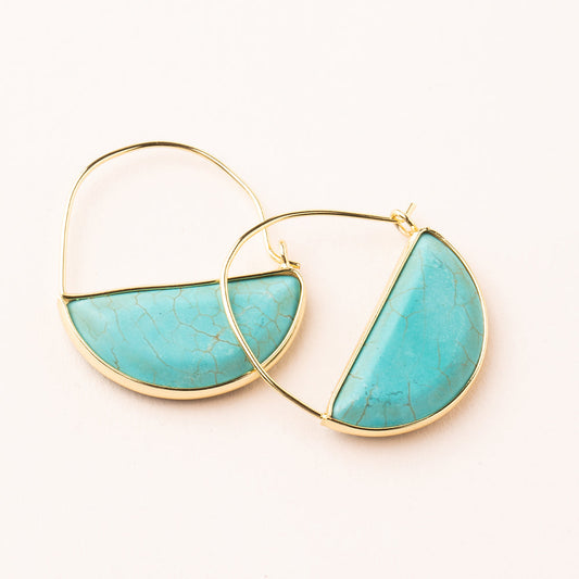 STONE PRISM HOOP EARRING -  TURQUOISE | JEWELRY