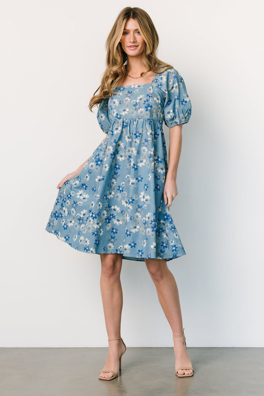 Dorothea Midi Dress | Denim Floral - Baltic Born