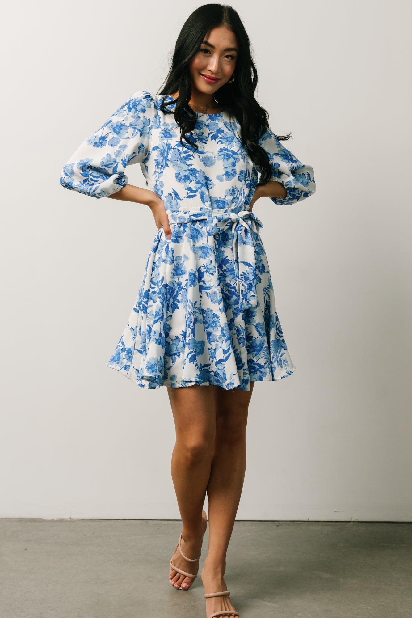 Elena Mini Dress | French Blue Floral - Baltic Born
