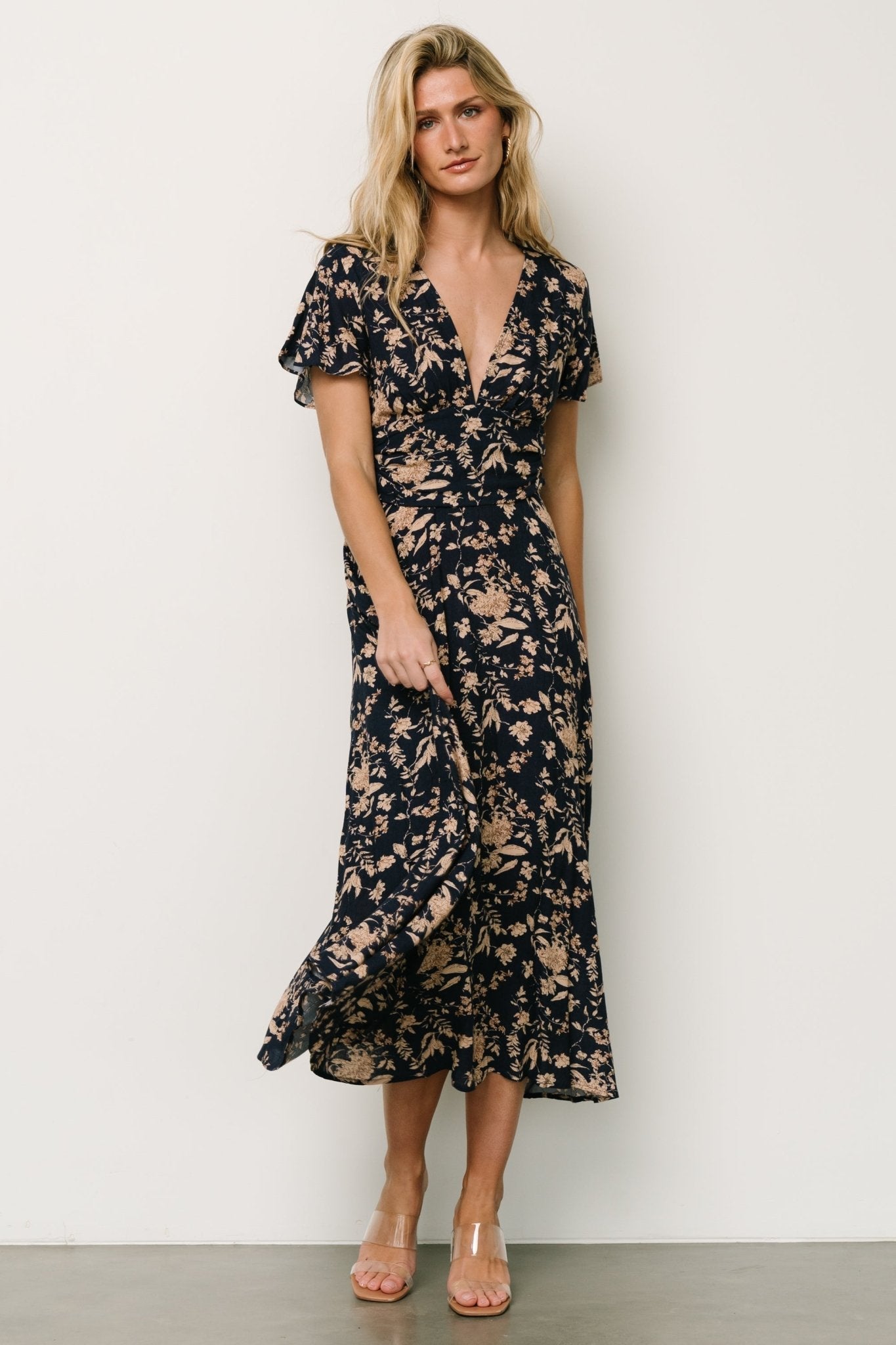 Ellen Midi Dress | Navy Print - Baltic Born