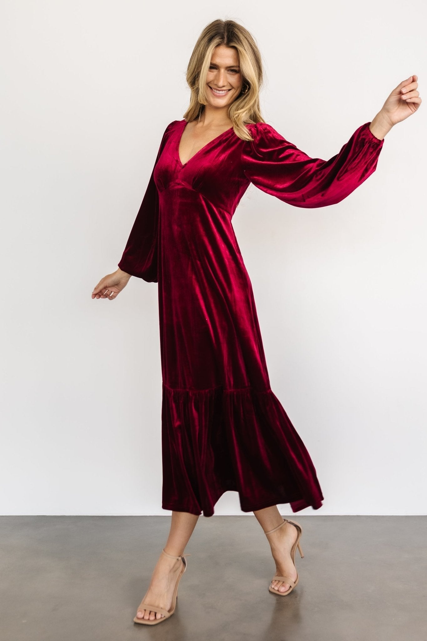 Erika Velvet Maxi Dress | Merlot - Baltic Born