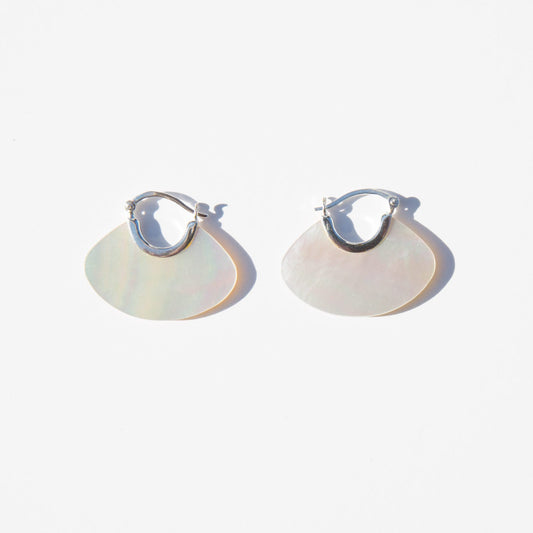 Mother of Pearl Fan Earrings