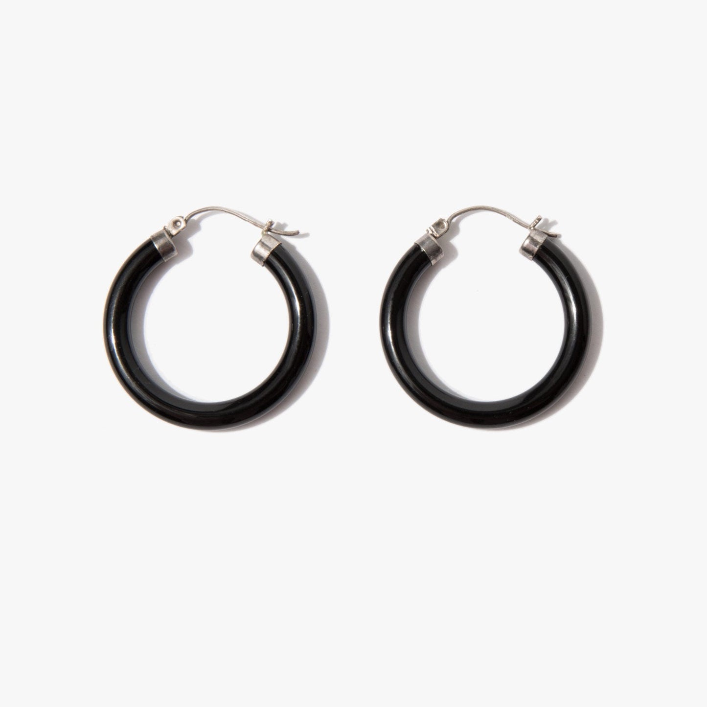 Polished Onyx Hoops