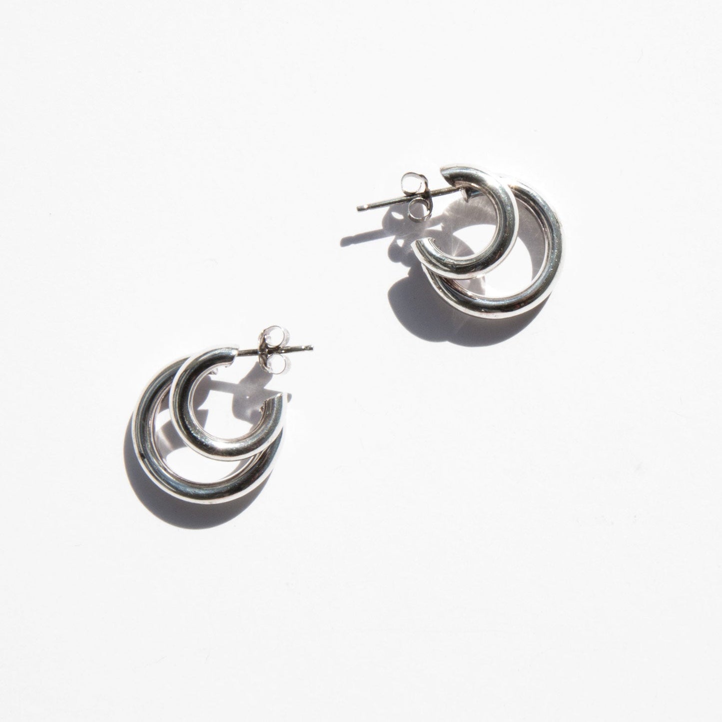 Sterling Double Hoop Earrings