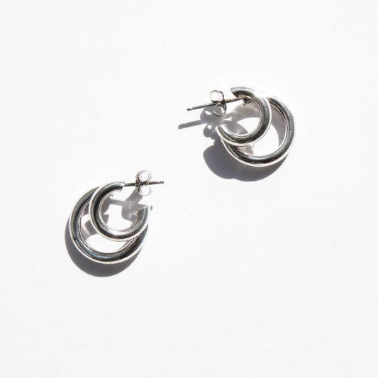 Sterling Double Hoop Earrings