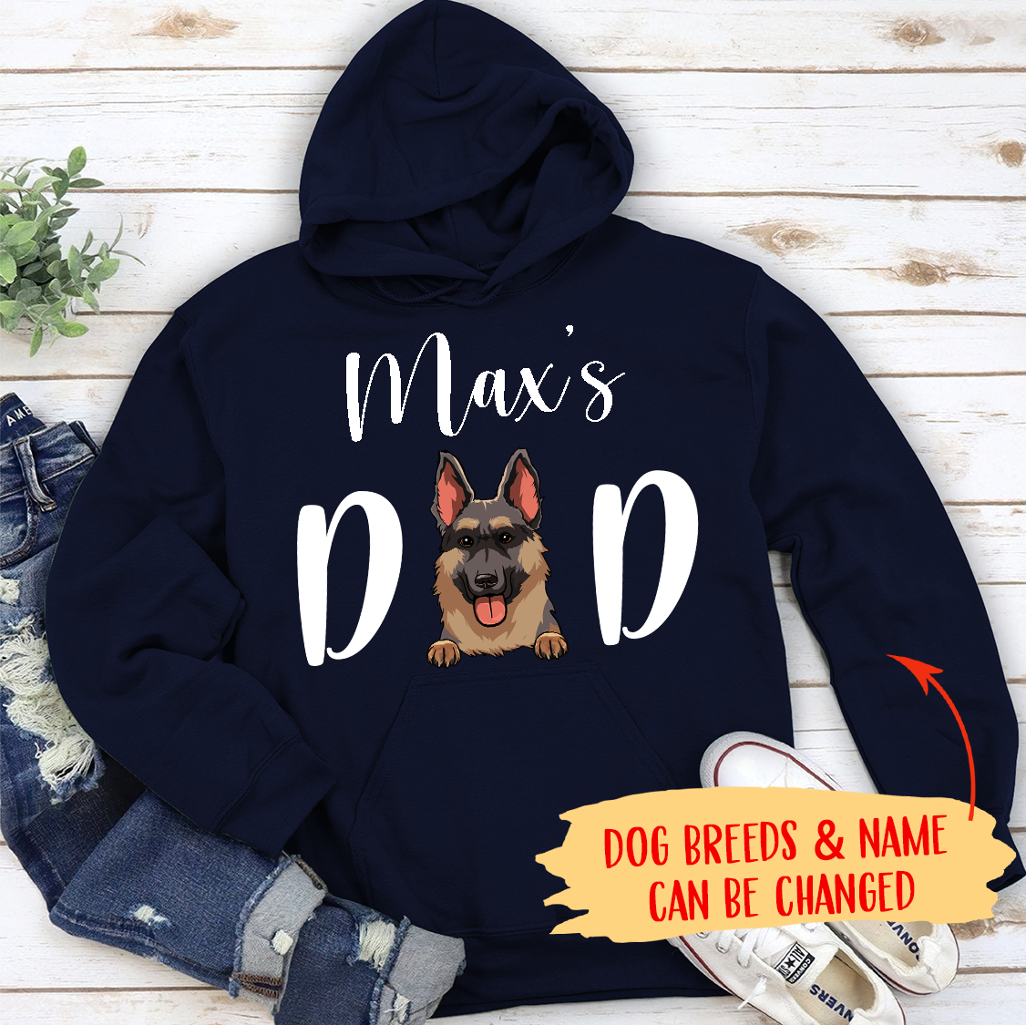 Dog Mom/Dad - Personalized Custom Unisex Hoodie (white text)
